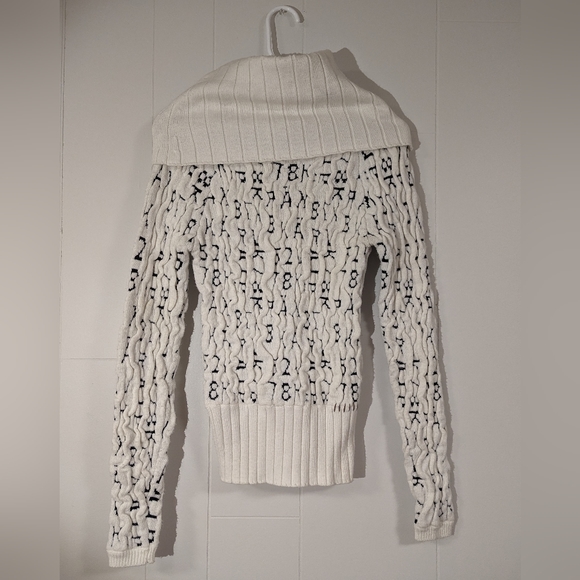 Vintage Karv 90s Y2K Style White Ribbed Chunky Sweater Women's Small - Picture 2 of 6